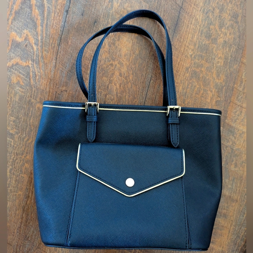 Michael Kors NWOT Black Tote Gold Accents